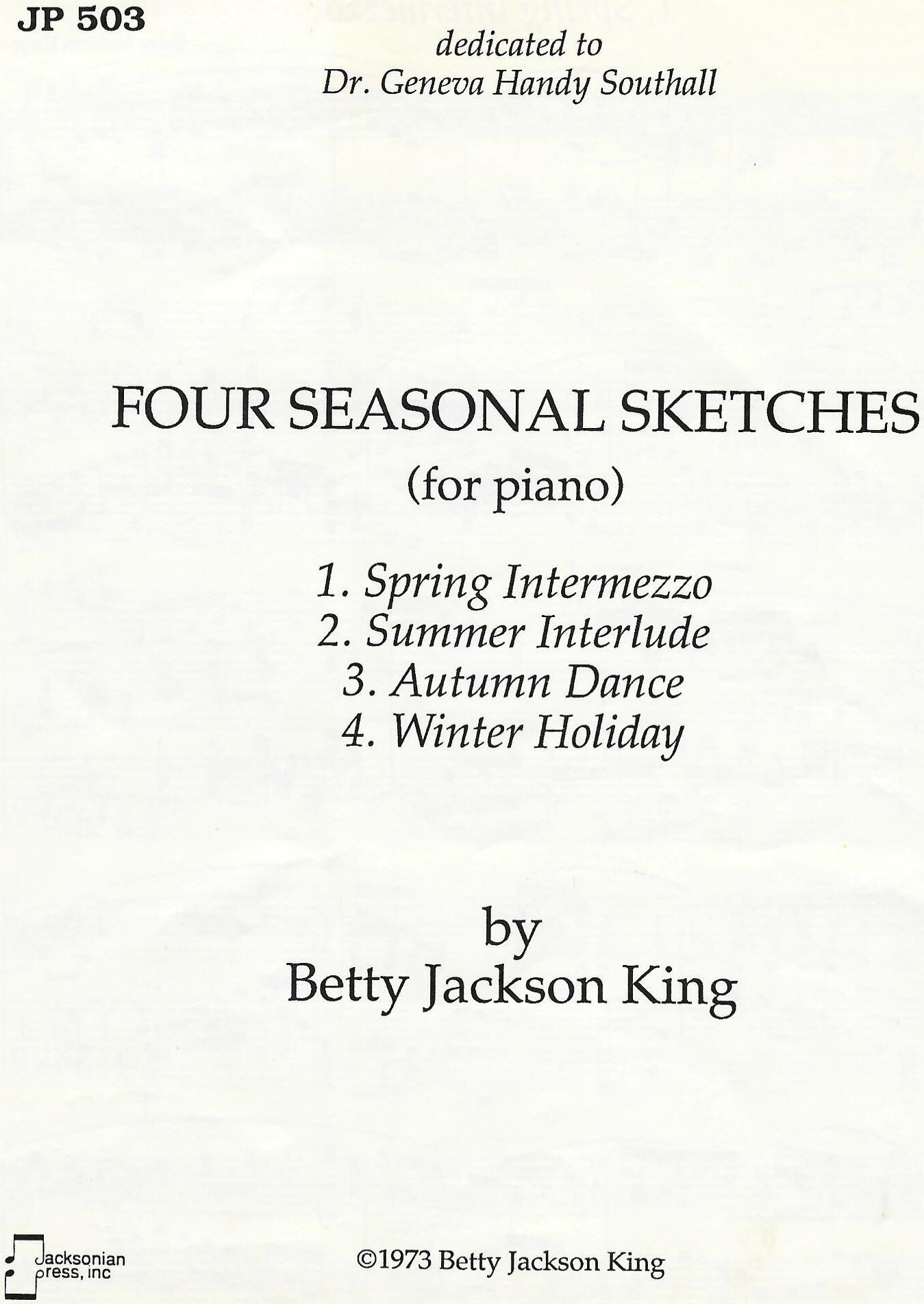 Four Seasonal Sketches - JP 503 – Jacksonian Press new