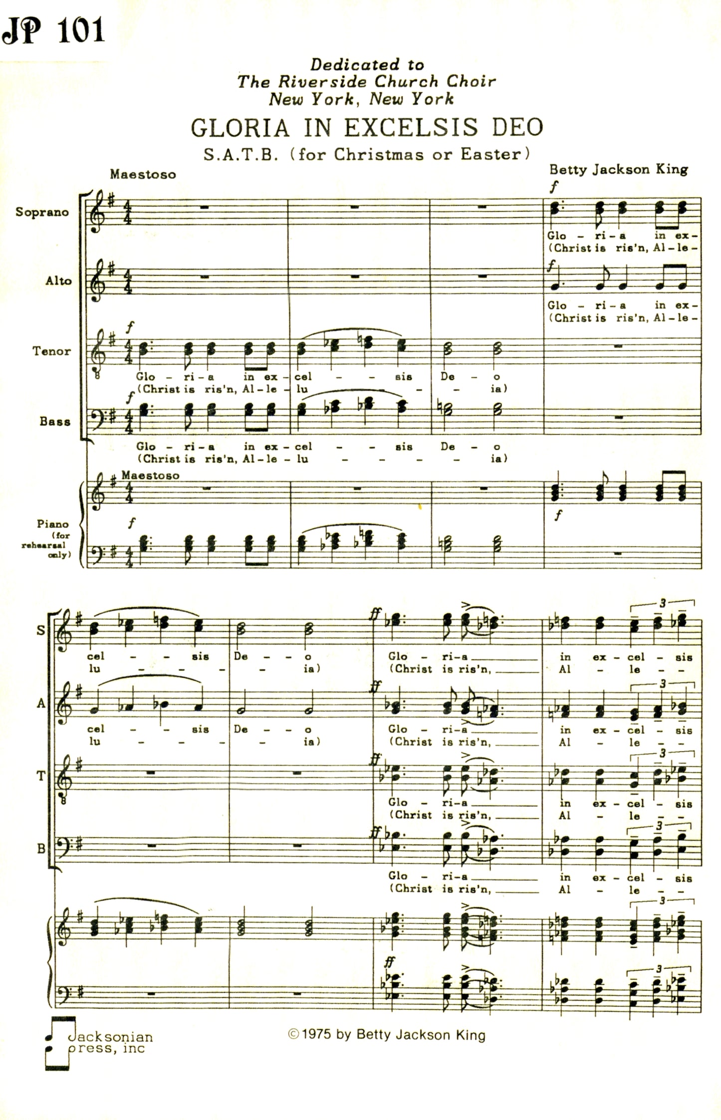 Gloria in Excelsis Deo (Christmas or Easter) - JP 101