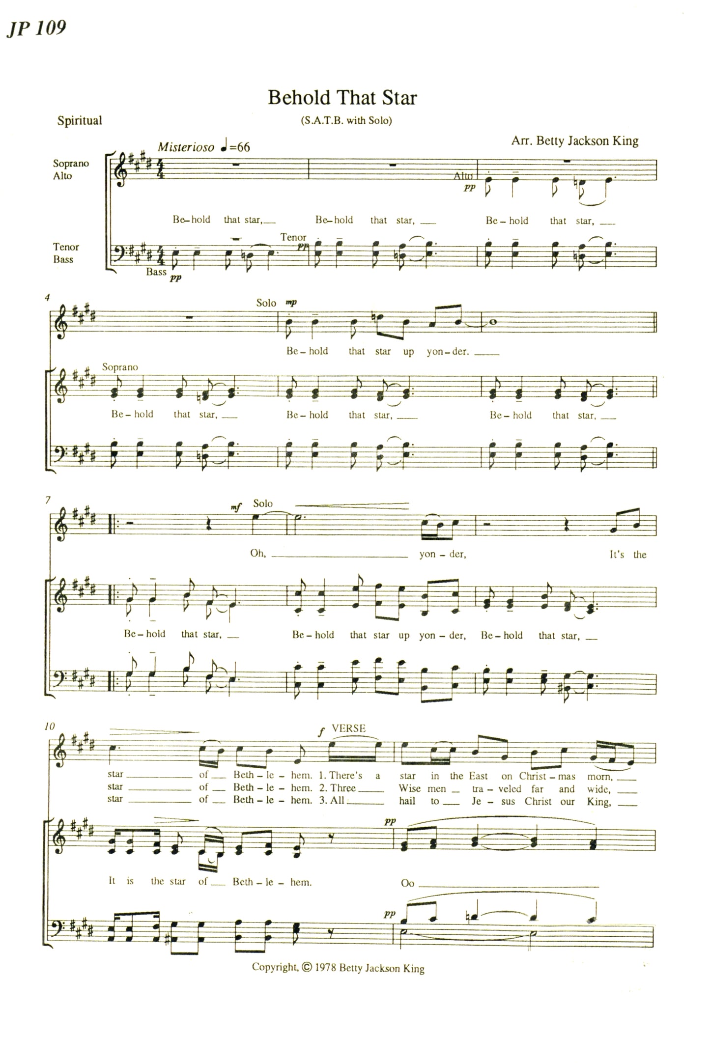 Behold That Star(Christmas) - JP 109