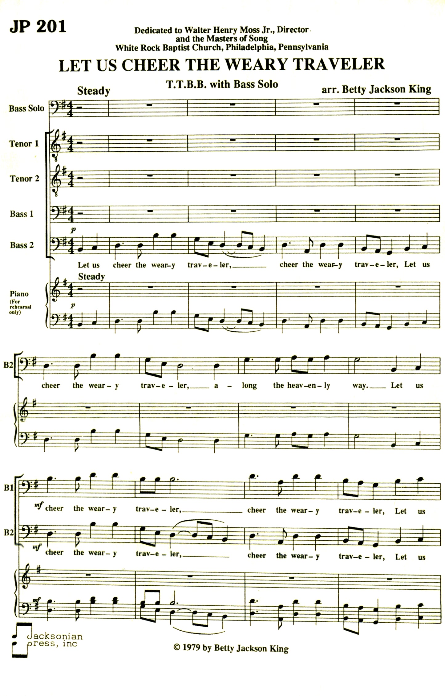 Let Us Cheer the Weary Traveler - JP 201