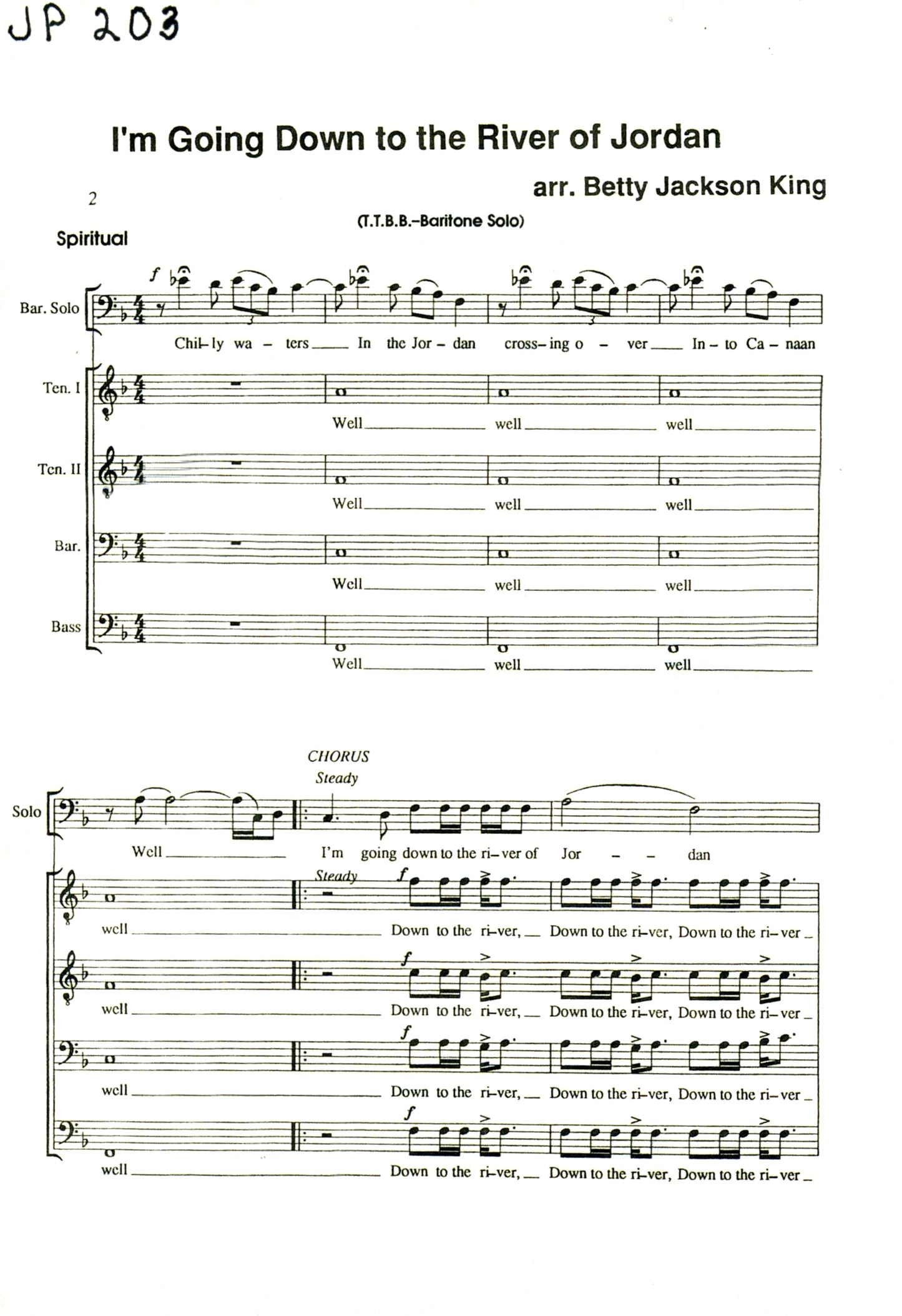 I'm Going Down to the River Jordan - JP 203