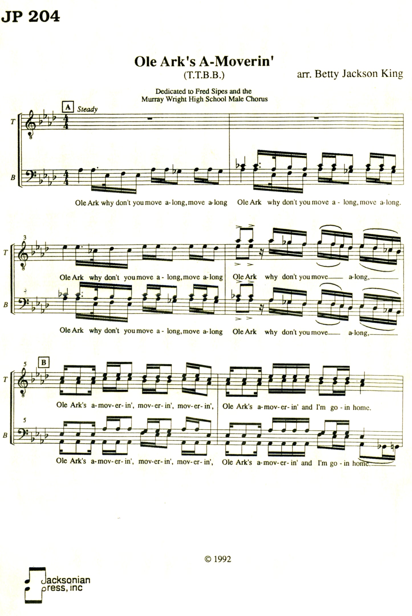 Ole Ark's A-Moverin' - JP 204