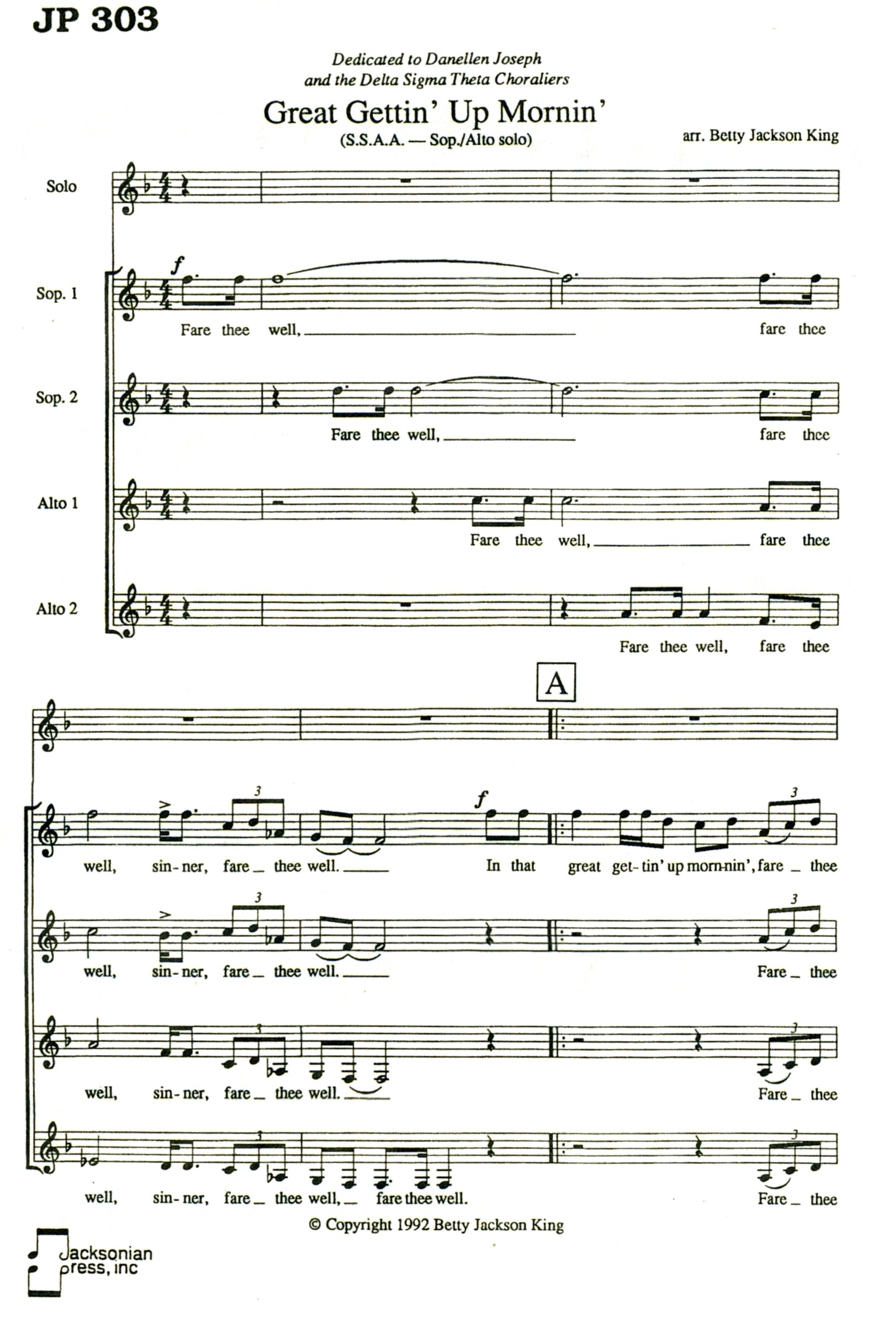 Great Gettin' Up Mornin' - JP 303