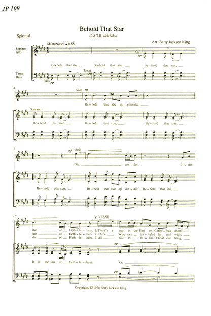 Behold That Star(Christmas) - JP 109
