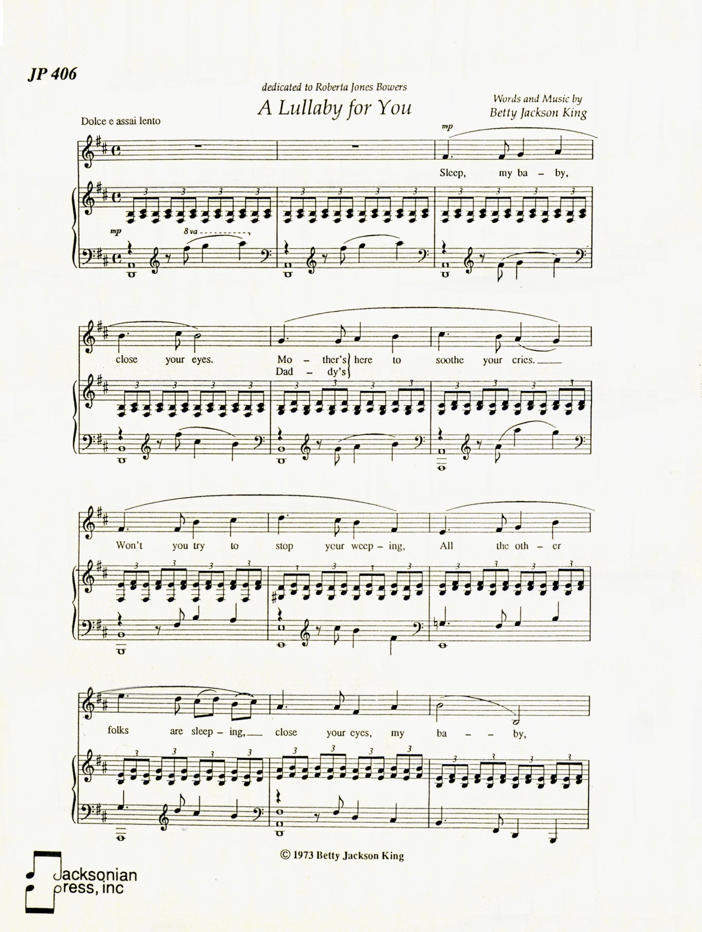 A Lullaby for You - JP 406